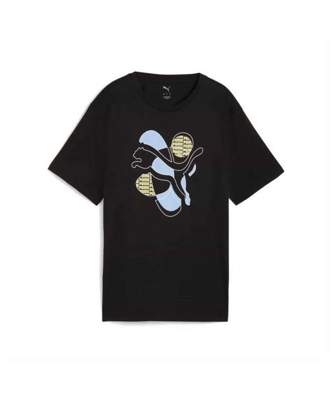Camiseta Puma Graphic Relaxed Ener Preto Mulher
