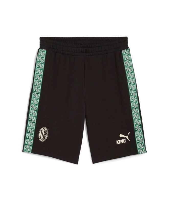 Pantalón de Fútbol Puma AC. Milán King Sweat Short Hombre Negro/Alpine Snow