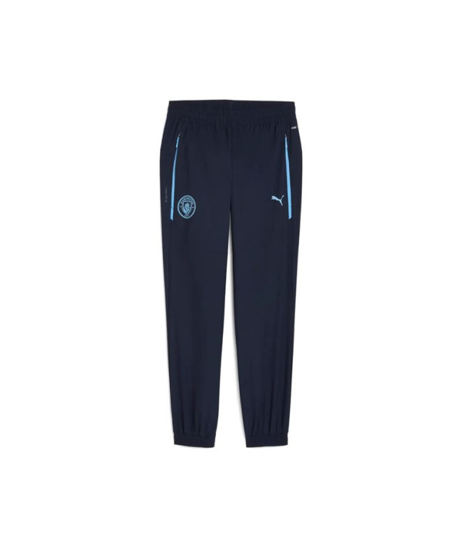 Pantalón de Fútbol Puma Manchester City tech Woven Hombre Deep Navy/Team Light Azul