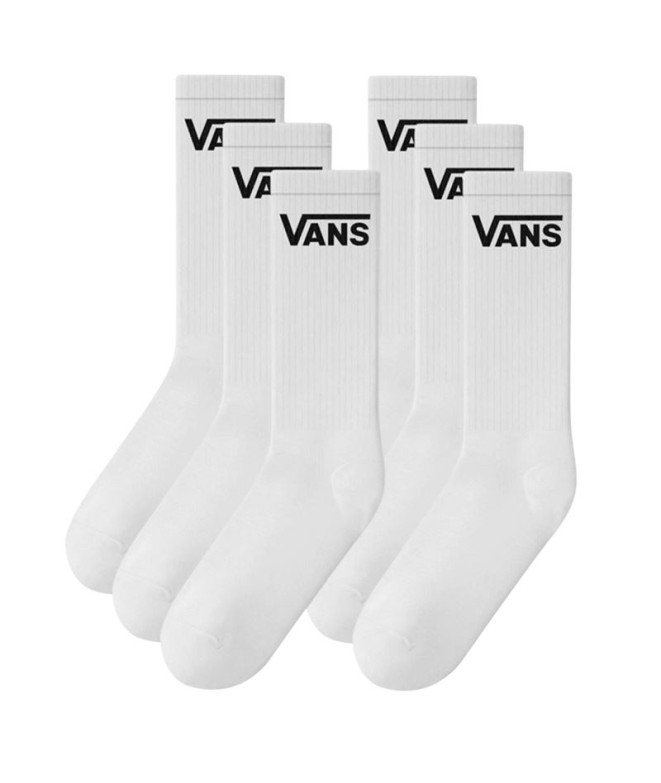 Meias Vans Classic Crew Branco Homem 3 PK