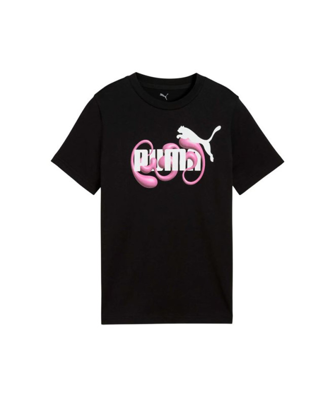 Camiseta Puma Graphic No. 1 Logo Preto Menina