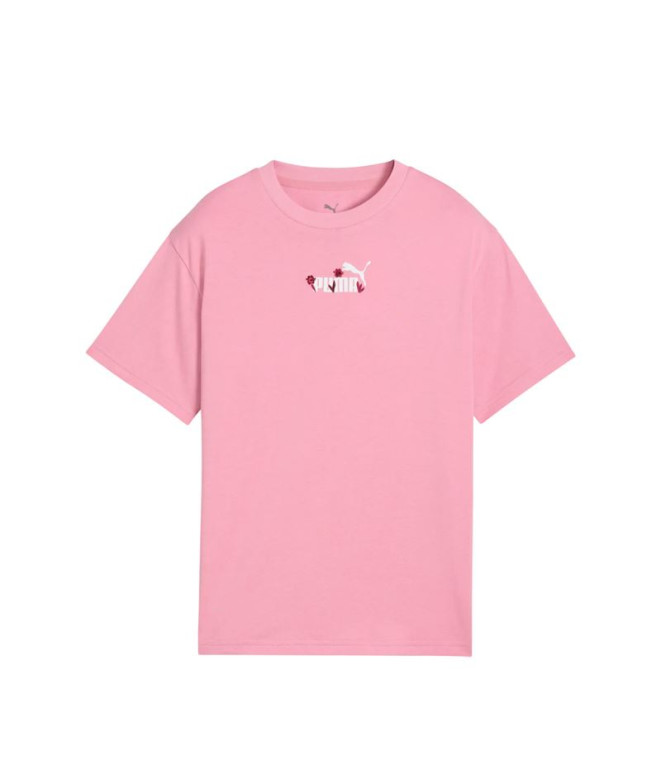 Camiseta Puma Essentials Nature 2.0 Relax Rosa Menina
