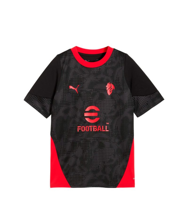 Camiseta de Futebol Puma AC Milan Training, Preto-Fo, Infantil