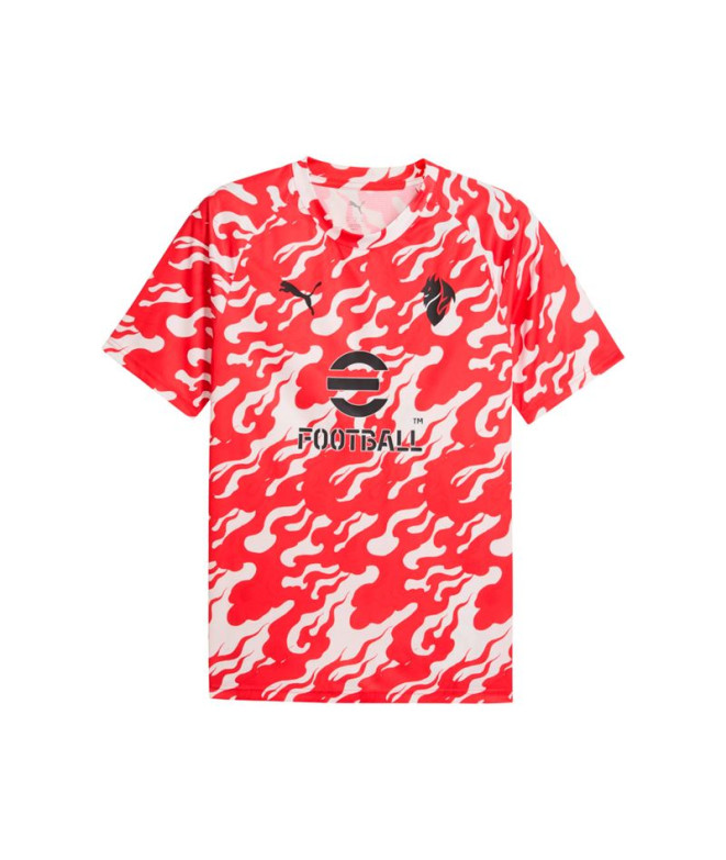 Camiseta de Futebol Puma AC Milan Warm Up, Branco-Para A, Homem