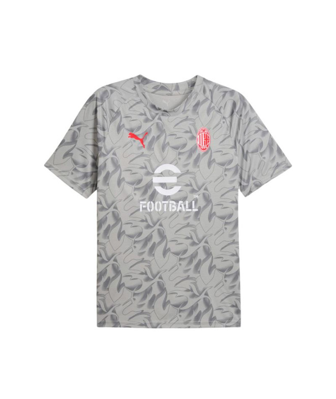 Camiseta de Futebol Puma AC Milan Warm Up, Cinza Fumê-, Homem