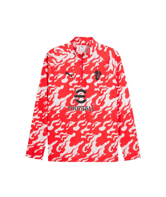 T-shirt de Football Puma AC. Milan Warm Up 1/4 Zip Blanc Pour Homme
