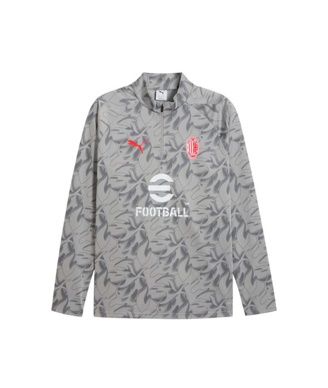 Camiseta de Fútbol Puma AC. Milán Warm Up 1/4 Zip Smokey Gray Hombre