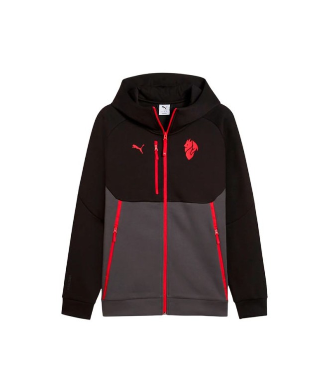 Casaco de Futebol Puma AC Milan tech Fz d, Preto-Para, Homem