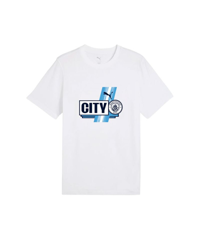 Camiseta de Futebol Puma Manchester City Ftblculture, Branco-Chá, Homem