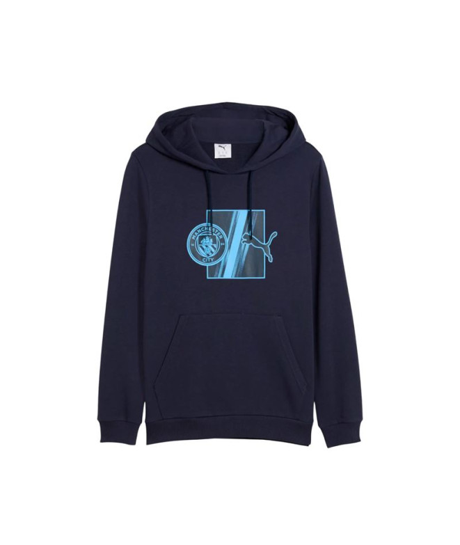 Moletom de Futebol Puma Manchester City Ftblculture, Deep Navy, Homem