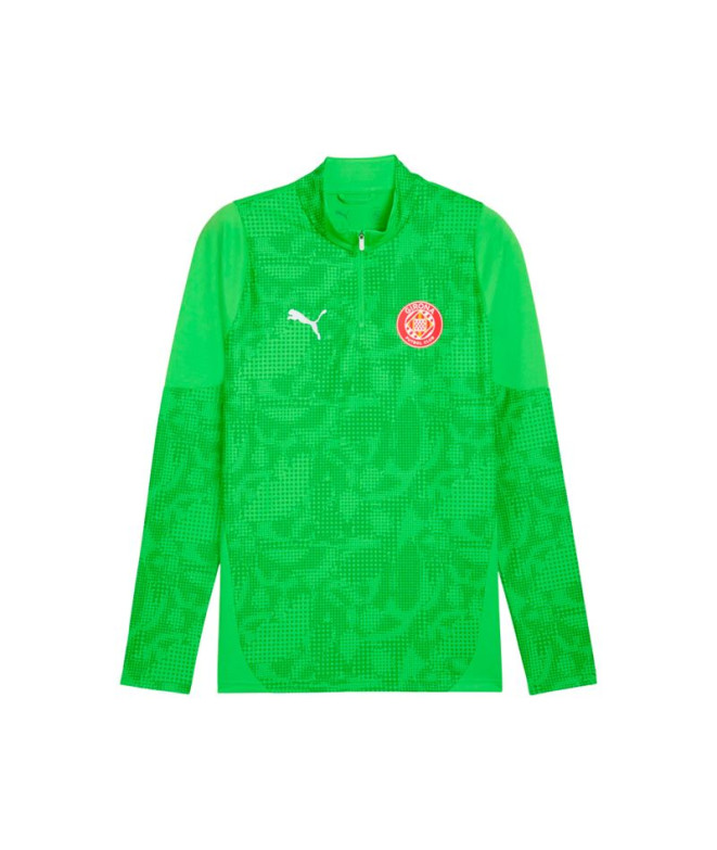 Camiseta de Futebol Puma Girona Training 1/4 Zip, Verde Parakeet, Homem