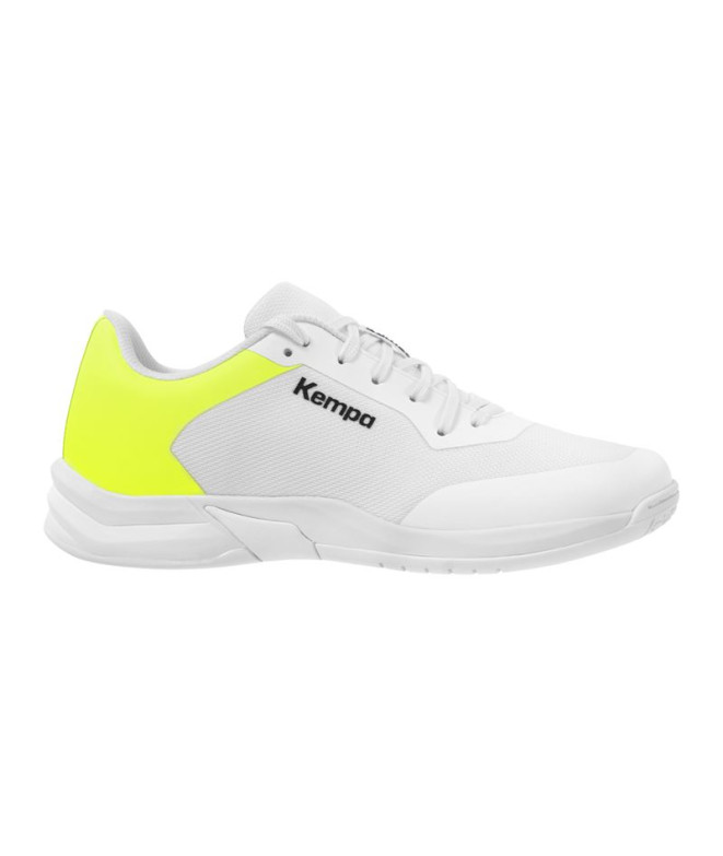 Sapatilhas de Andebol Kempa Kourtfly Three Mulher branco/amarelo flúor