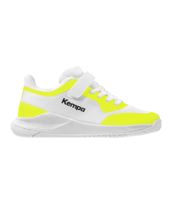 Sapatilhas de Andebol Kempa Kourtfly Infantil branco/amarelo fluor