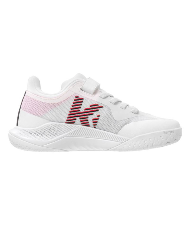 Sapatilhas de Andebol Kempa Kourtfly Infantil branco/vermelho/preto