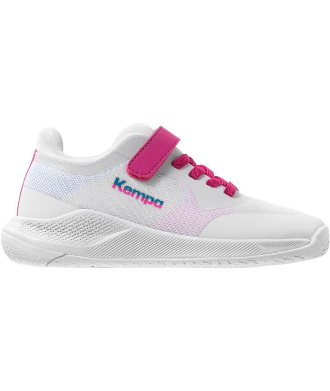 Sapatilhas de Andebol Kempa Kourtfly Infantil branco/ciano/morado