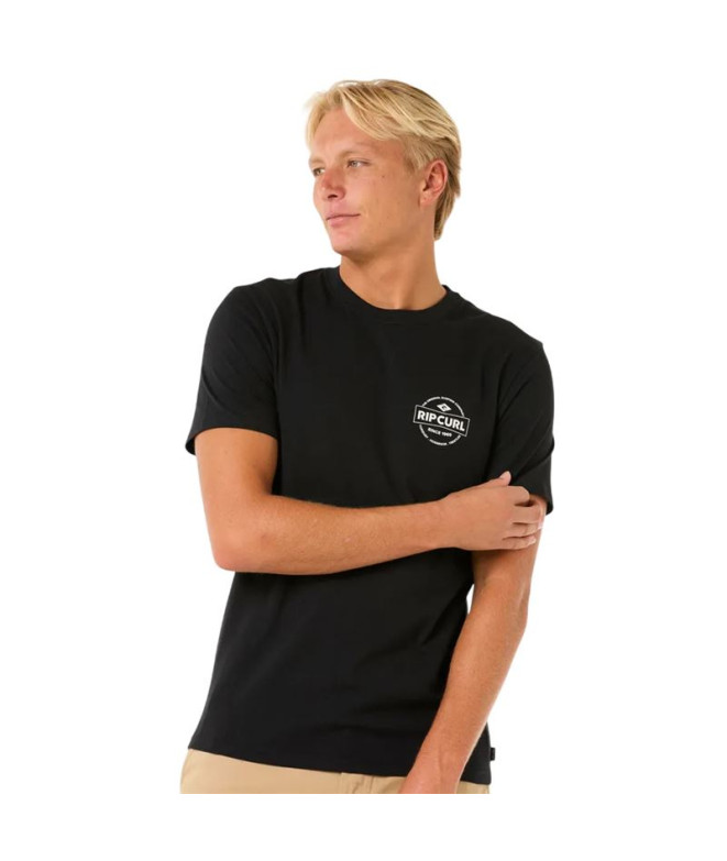 Camiseta Rip Curl Staple Homem Preto