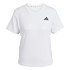 Camiseta de Fitness adidas We 3 Bandas Crew Mulher Branco/Preto