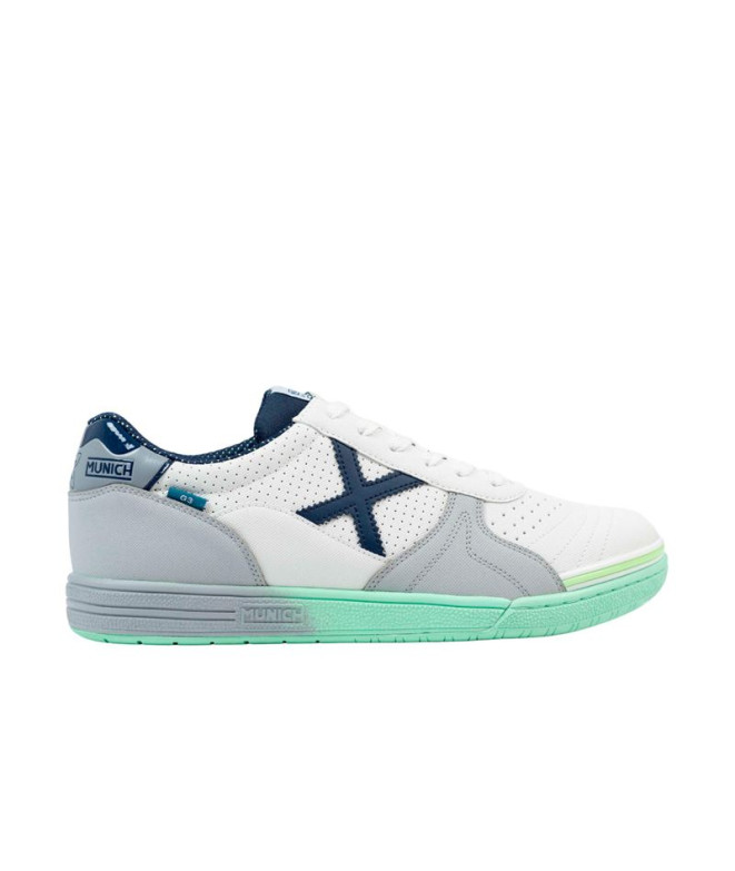 Sapatilhas futsal Munich G-3 447 Branco/Cinza/Verde Claro
