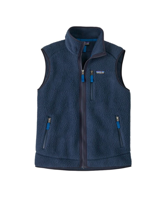 Colete Patagonia Retro Pile Vest Homem Novo Azul Marinho/Azul