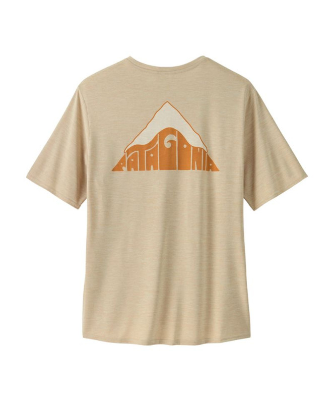 Camiseta Patagonia Cap Cool Daily Graphic Lands Homem Bege