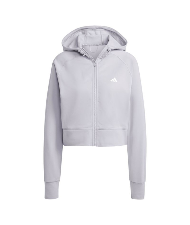 Veste de Fitness adidas Aeroready Game & Go Full Zip Hooded Fleece Femme Gris