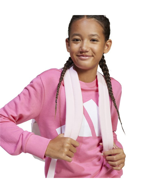 Sweat adidas Jg Bl Ft Swt Fille Rose / Blanc