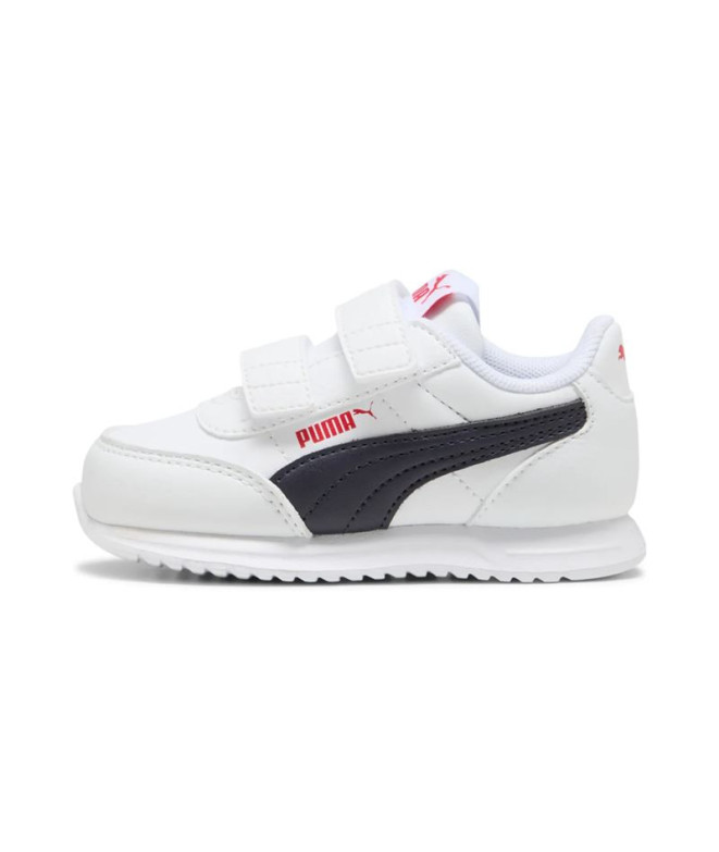 Sapatilhas Puma R78 Lightwind S Infantil Branco/Azul Marinho