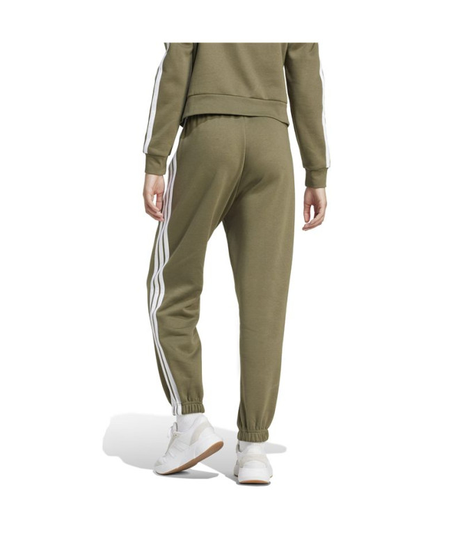 Calça adidas 3 Bandas Fl C Mulher Verde / Branco