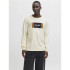Camiseta Jack and Jones Jjhayato Ls Crew Hombre Antique Blanco