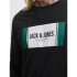 Camiseta Jack and Jones Jjhayato Ls Crew Hombre Negro