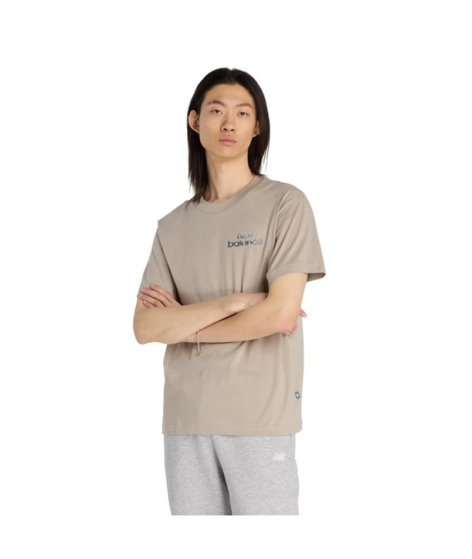 Camiseta New Balance Chrome Runner Homem Bege