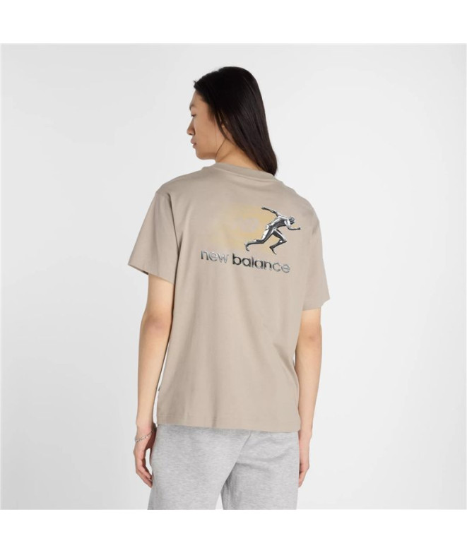 Camiseta New Balance Chrome Runner Hombre Beige