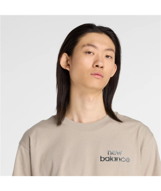Camiseta New Balance Chrome Runner Hombre Beige