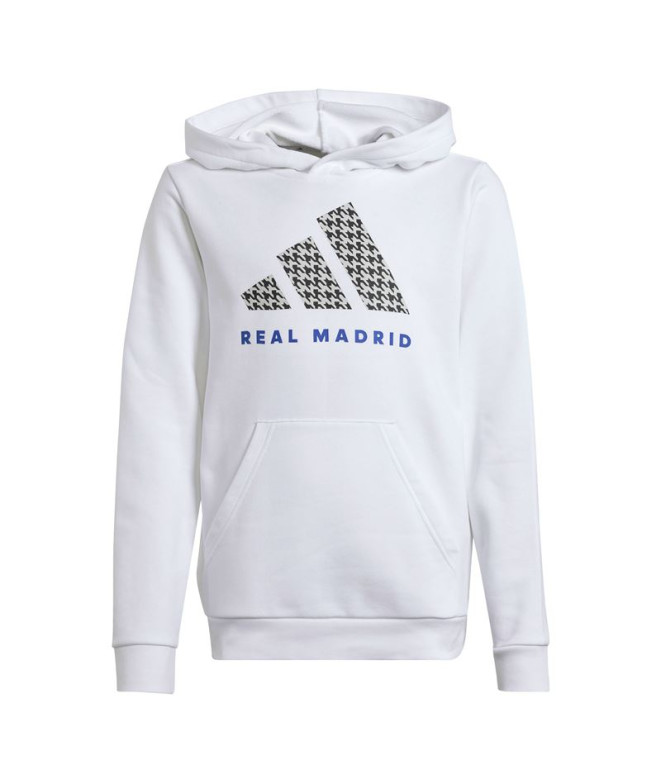 Moletom de Futebol adidas Real Madrid Hoodie Infantil Branco