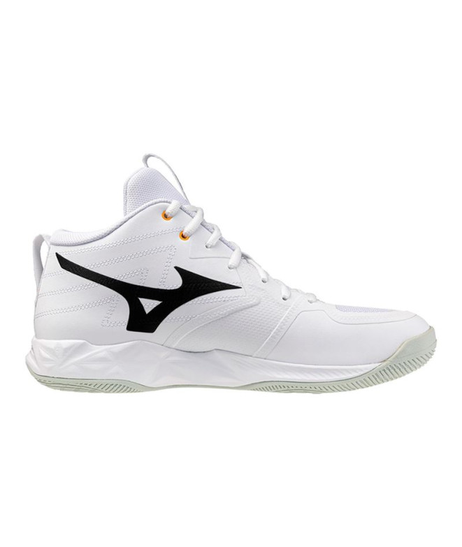 Zapatillas de Voleibol Mizuno Wave Momentum Pro Mid Blanco/Negro/Frozen Emeralda