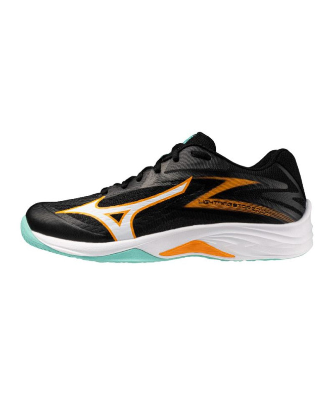Sapatilhas de Voleibol Mizuno Lightning Star Z7 Jr Infantil Preto/Tangelo/Verde