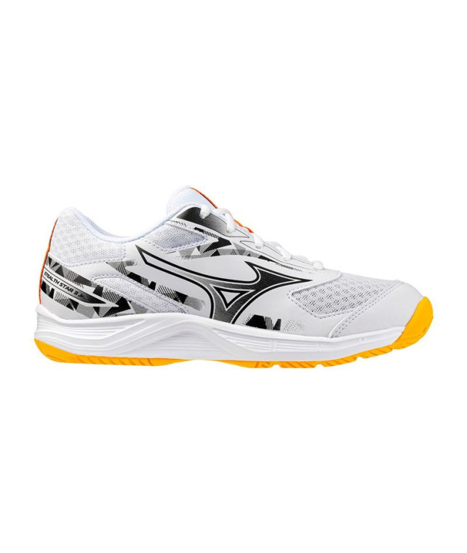 Sapatilhas de Andebol Mizuno Stealth Star 3 Jr. Infantil Branco/Coral/Citrus
