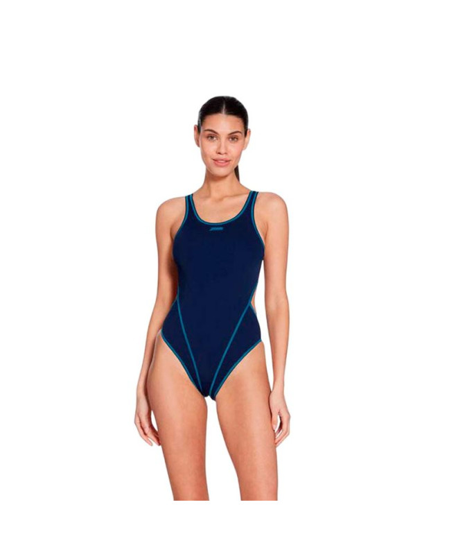 Fato de banho de Natação Zoggs Melbourne Haxback Mulher Azul Marinho/Light Azul