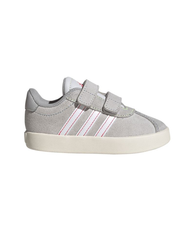 Sapatilhas adidas VL Court 3.0 Cf Infantil Cinza Dash / Branco Nuvem / Explosão de Lima