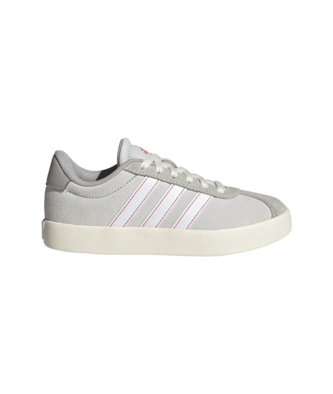 Sapatilhas adidas VL Court 3.0 Infantil Cinza Dash / Branco Nuvem / Explosão de Lima