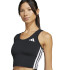 Camiseta de Fitness adidas We 3 Bandas Crop Tank Mulher Preto/Branco