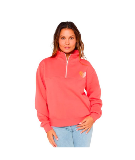 Sweat Rip Curl Half Zip Fleece Femme Watermelon