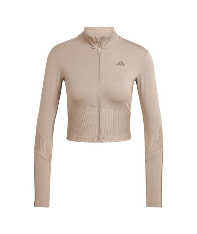 Sweat de Fitness adidas Hyg Rib Track Femme Marron