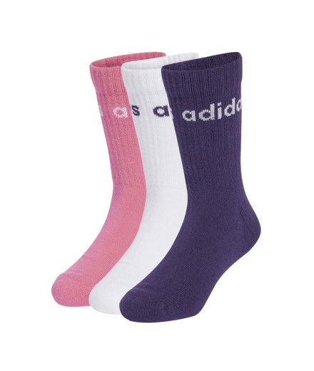 Calcetines adidas Lin Kids Crw 3P Infantil Blanco / Rosa...