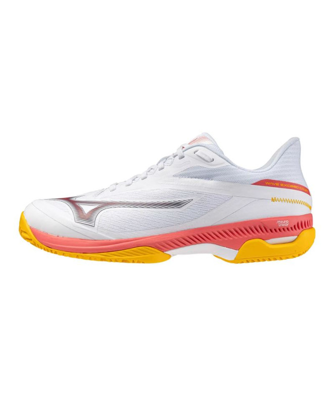 Sapatilhas de Pádel Mizuno Wave Exceed Court Cc Homem Branco/Azul/Citrus