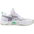 Sapatilhas de Voleibol Mizuno Wave Momentum Elite Branco/Preto/Emerald Congelado