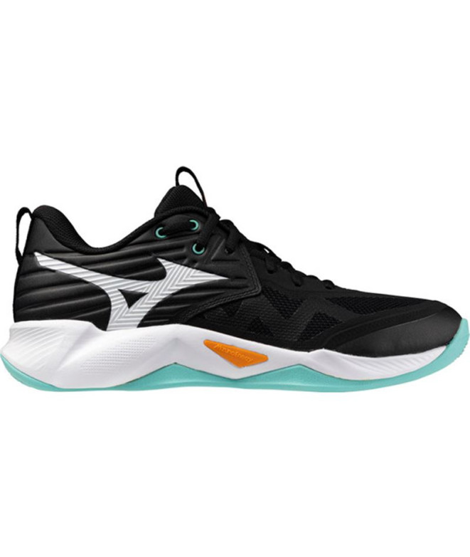 Zapatillas de Voleibol Mizuno Wave Momentum Pro Negro/Tangelo/Verde