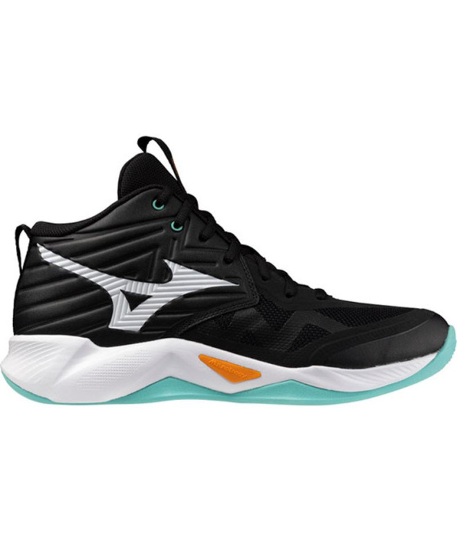 Zapatillas de Voleibol Mizuno Wave Momentum Pro Mid Negro/Tangelo/Verde