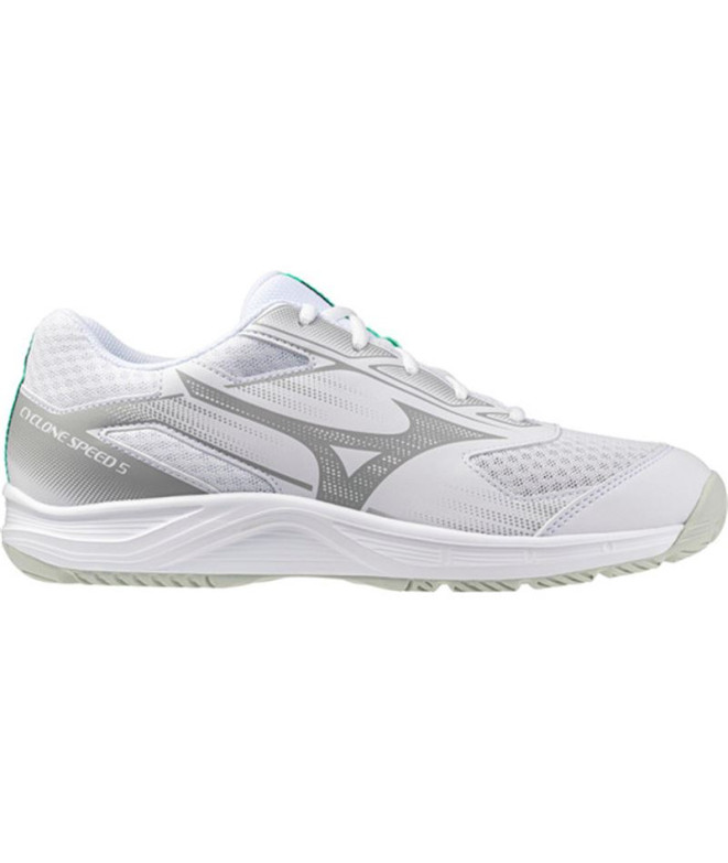 Zapatillas de Voleibol Mizuno Cyclone Speed 5 Blanco/Negro/Frozen Emerald