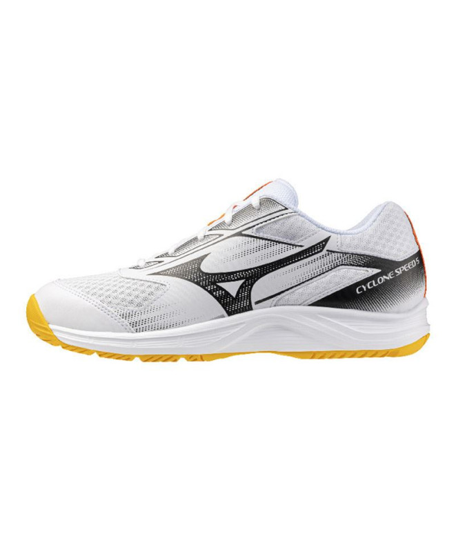 Zapatillas de Voleibol Mizuno Cyclone Speed 5 Blanco/Coral/Citrus